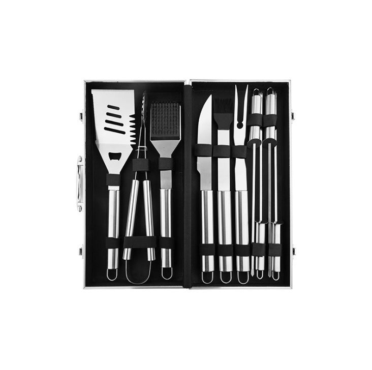 Aluminum Box BBQ Grill Set with Stainless Steel Tools by Endo33 Markets