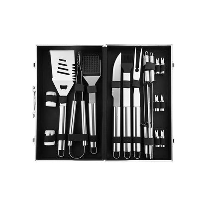 Aluminum Box BBQ Grill Set with Stainless Steel Tools by Endo33 Markets