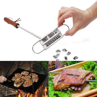 BBQ Branding Iron with 55 Letters for Grilling by Endo33 Markets