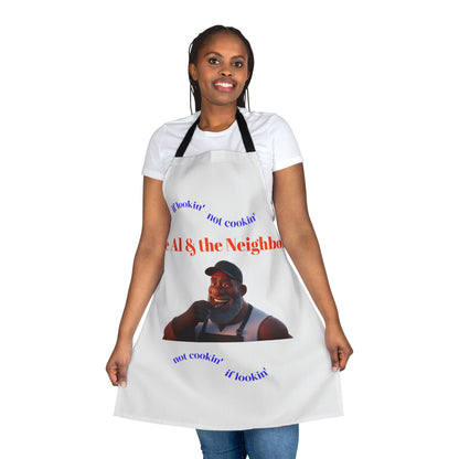 Apron — "Uncle Al & the Neighbors" Funny BBQ Cooking Apron (If Lookin' Not Cookin') by Printify