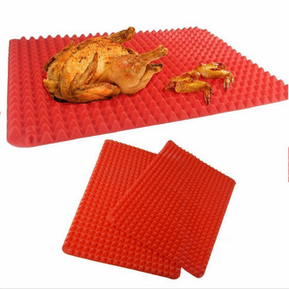 Silicone Red Pyramid BBQ Nonstick Baking Mat 39x27cm by Endo33 Markets