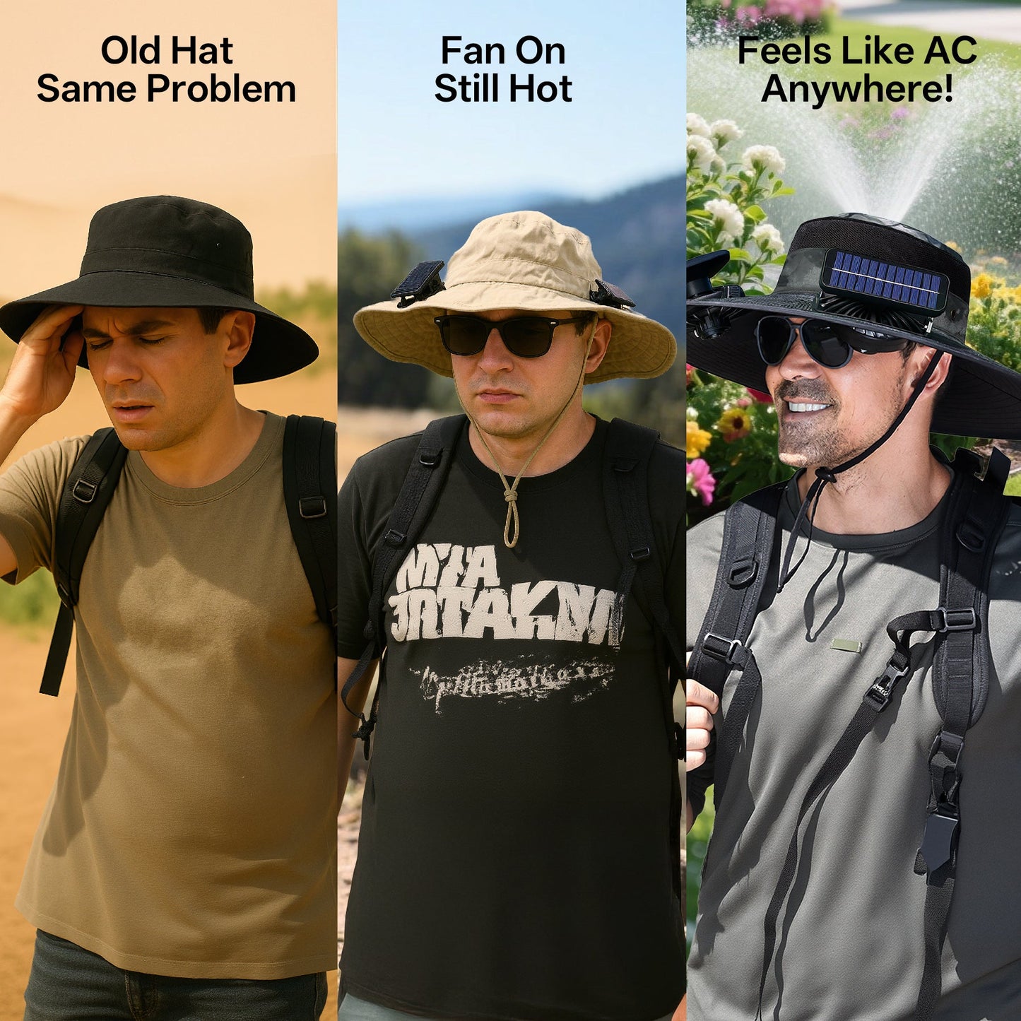UPF50+ Solar cooling fan cap, Solar fan cap and USBcharging -Cooling sun cap, Fisherman's cap, Outdoorfishing, Outdoor leisure, Camping, Hiking, Outdoor work,Outdoor leisure by Endo33 Markets