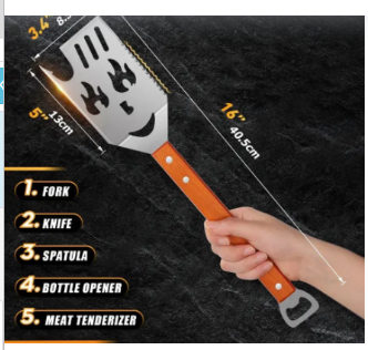 5-in-1 Stainless Steel BBQ Tool with Fork and Knife by Endo33 Markets