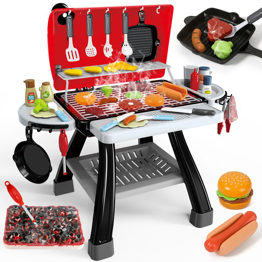 35pcs Kitchen Toy Set Toy BBQ Grill Set Cooking Toy Set Little Chef Play Kids Grill Playset Interactive BBQ Toy Set for Kids Kids Kitchen Playset Toy Christmas Birthday Gift for Boys Girls Kids by Endo33 Markets