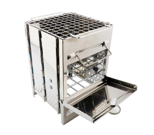 Portable Mini Square Fire Pit BBQ Grill (Stainless Steel) by Endo33 Markets