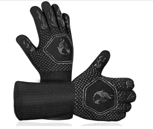 Heat Resistant Silicone BBQ Mitts for Cooking (1 Pair) by Endo33 Markets