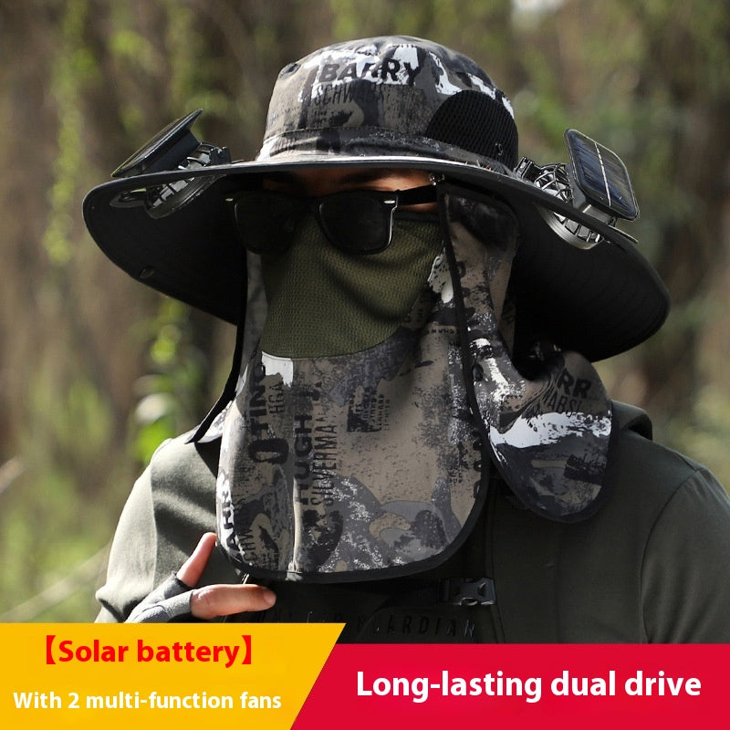 Solar Fan Outdoor Sun Hat by Endo33 Markets