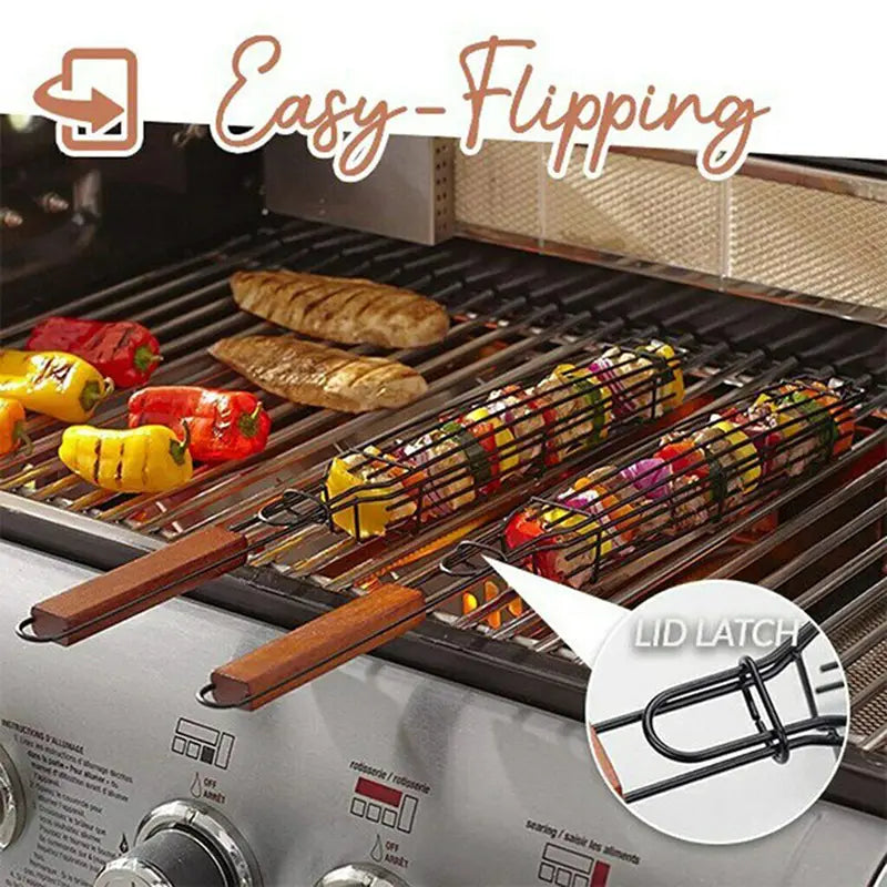 Portable Stainless Steel BBQ Grilling Basket Tool by Endo33 Markets