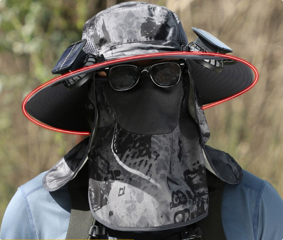 Solar Fan Outdoor Sun Hat by Endo33 Markets