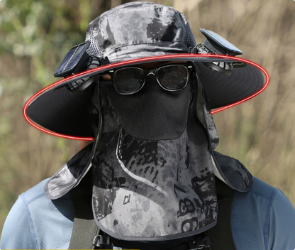 Solar Fan Outdoor Sun Hat by Endo33 Markets