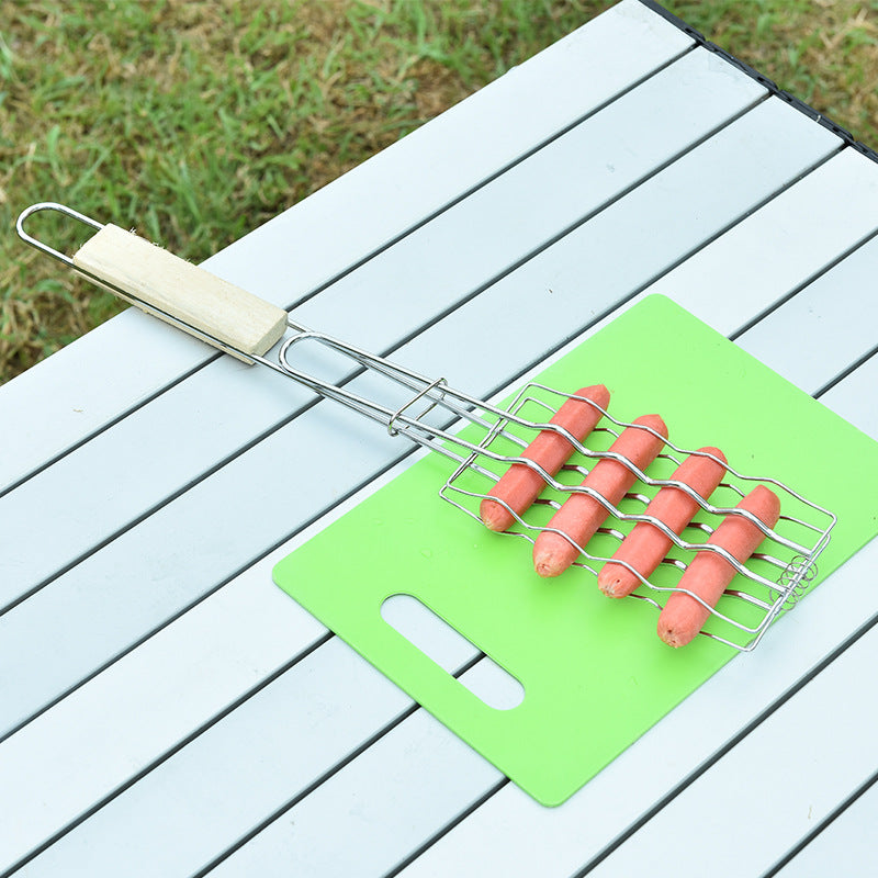 BBQ Accessories with Wooden Handle Tongs for Meat & Veggies by Endo33 Markets