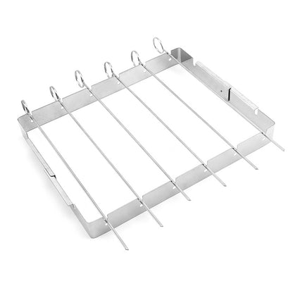 Portable Stainless Steel BBQ Grill with Skewers Rack by Endo33 Markets
