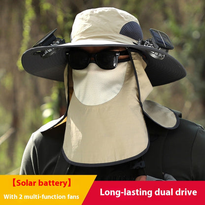 Solar Fan Outdoor Sun Hat by Endo33 Markets