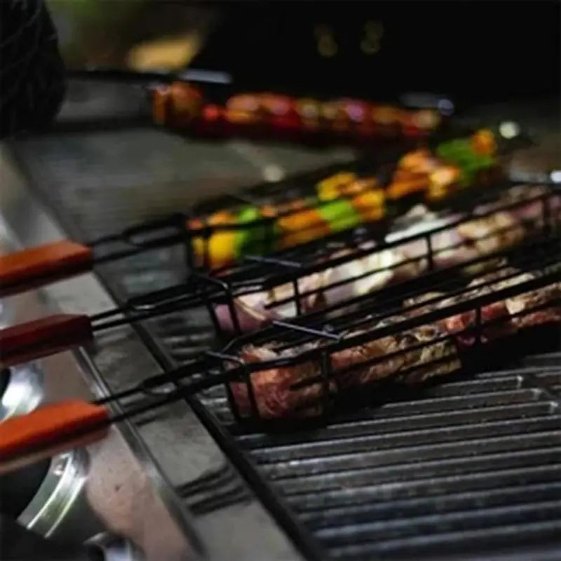 Portable Stainless Steel BBQ Grilling Basket Tool by Endo33 Markets