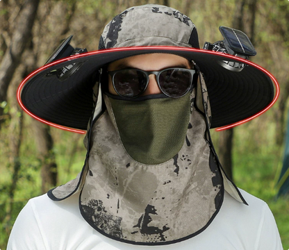 Solar Fan Outdoor Sun Hat by Endo33 Markets