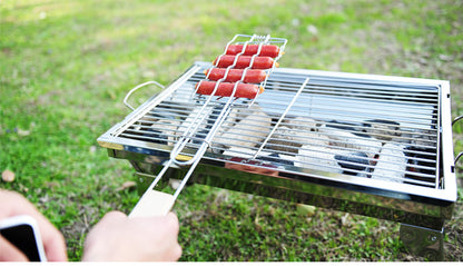 BBQ Accessories with Wooden Handle Tongs for Meat & Veggies by Endo33 Markets