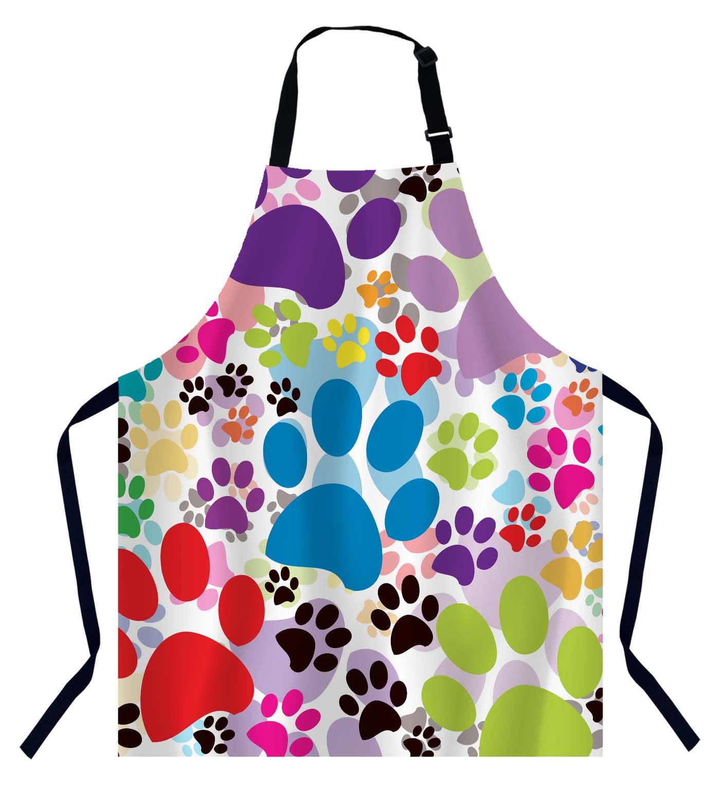 Xuwenz Colorful Paw Apron for Women Men Adjustable Apron Cooking Kitchen Chef Apron for Home Kitchen Baking Gardening BBQ Coffee House Restaurant by Endo33 Markets