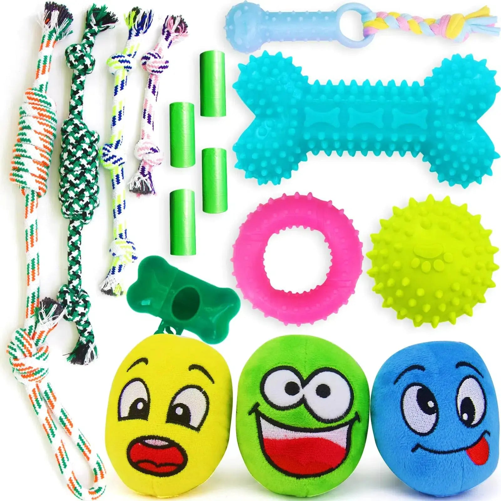 loncoldy 16 Pack Puppy Teething Toys Puppy Toys Dog Toys with Ropes Puppy Chew Toys Cute Squeaky and Ball Dog Chew Toys Puppy Chew Toys for Teething Entertainment & Interaction Small Dog Toys by Endo33 Markets