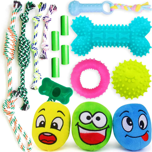 loncoldy 16 Pack Puppy Teething Toys Puppy Toys Dog Toys with Ropes Puppy Chew Toys Cute Squeaky and Ball Dog Chew Toys Puppy Chew Toys for Teething Entertainment & Interaction Small Dog Toys by Endo33 Markets
