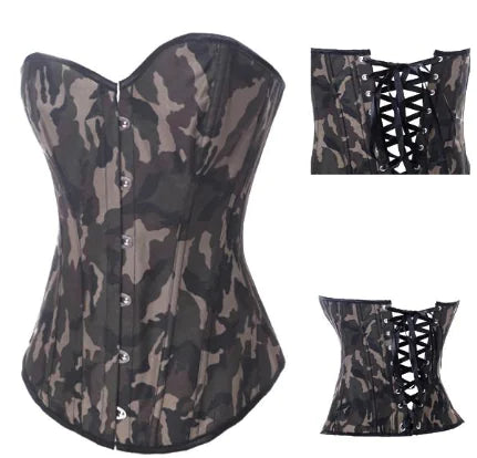 Camouflage Corset Sexy Military Lingerie Outfit