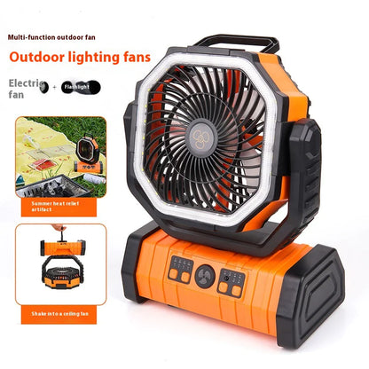 Outdoor Household Power Bank LED Light Camping Fan by Endo33 Markets