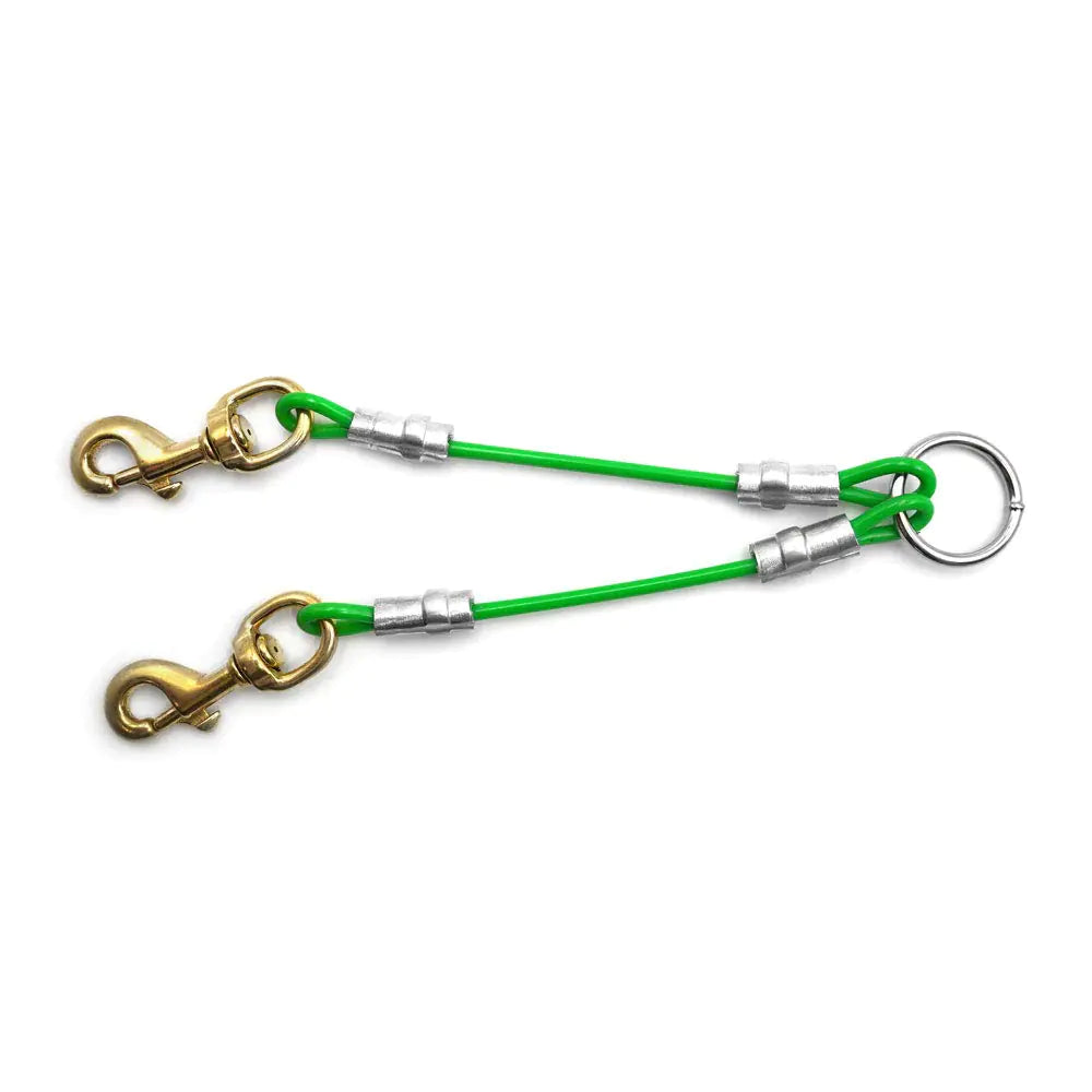 Dog Leash Splitter Coupler (2 Dog or 3 Dog) (Green 2 Dog) by Endo33 Markets
