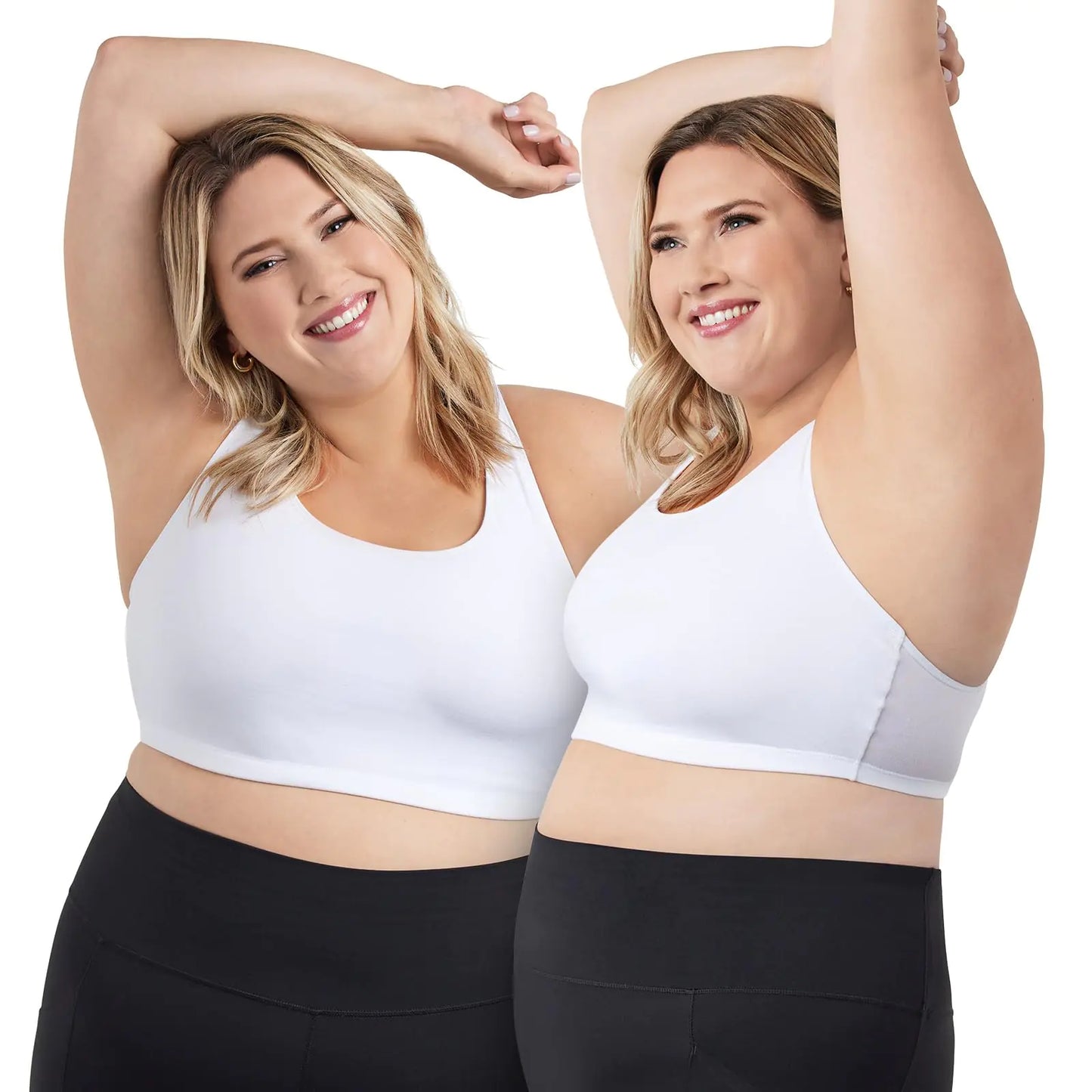 LEADING LADY Sports Bra for Women - The Serena Wirefree Sports Bra - White 2Pack by Endo33 Markets