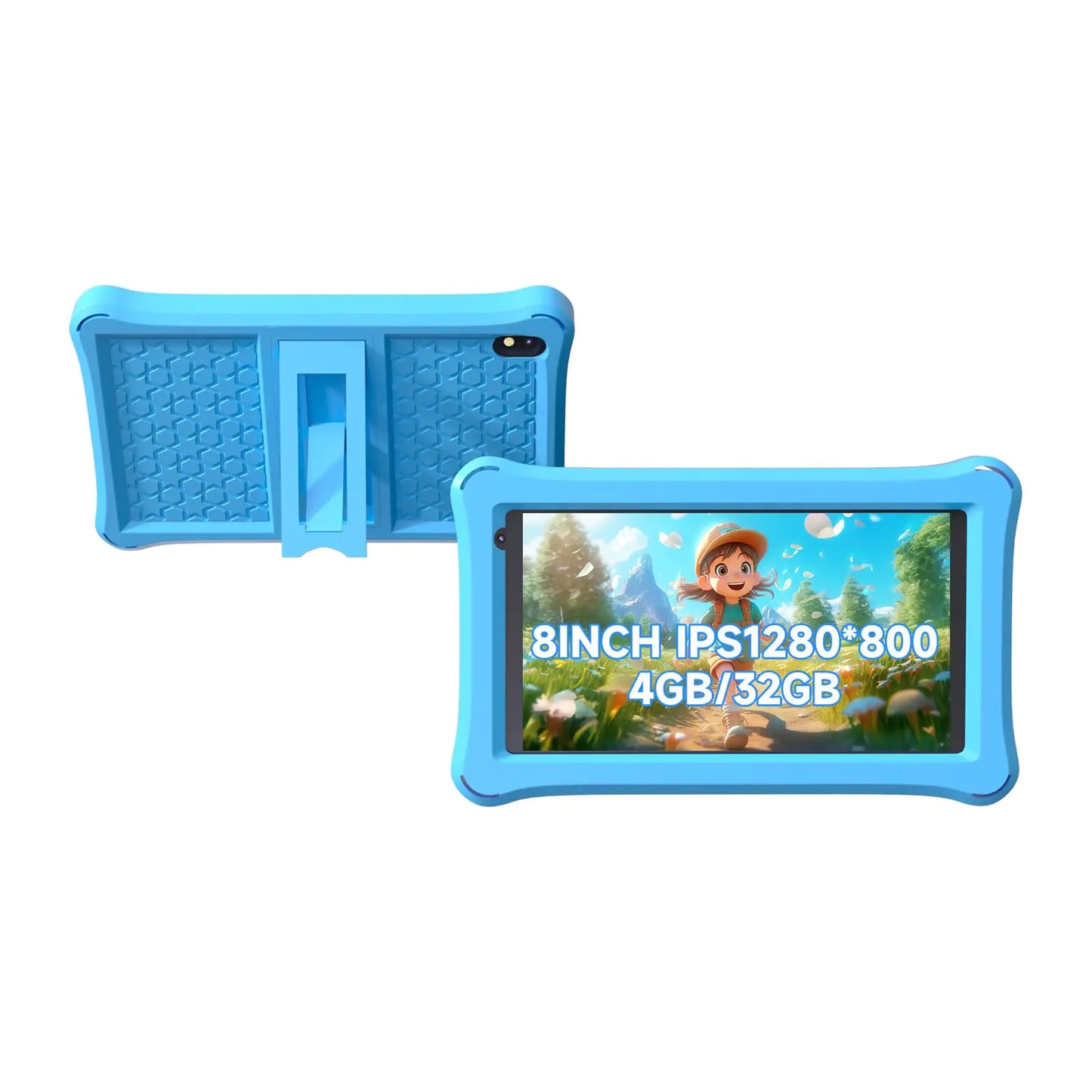 Kids Tablet 8 inch Toddler Tablet Android Kids Tablet 4GB RAM 32GB ROM 8 inch IPS Touchscreen 1280x800 Iwawa and Parental Controls Kids Tablet WiFi Dual Camera Bluetooth Shockproof Case by Endo33 Markets