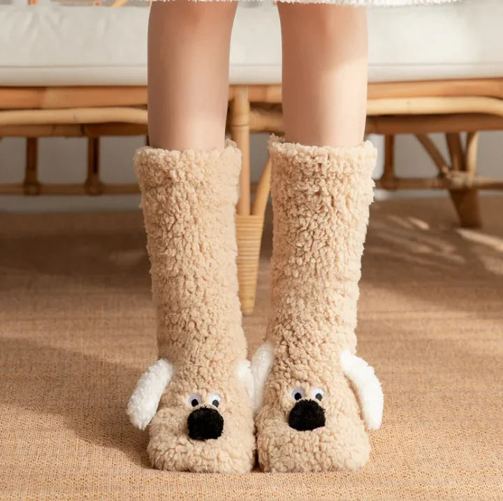 Women’s Plush Dog Socks by Endo33 Markets