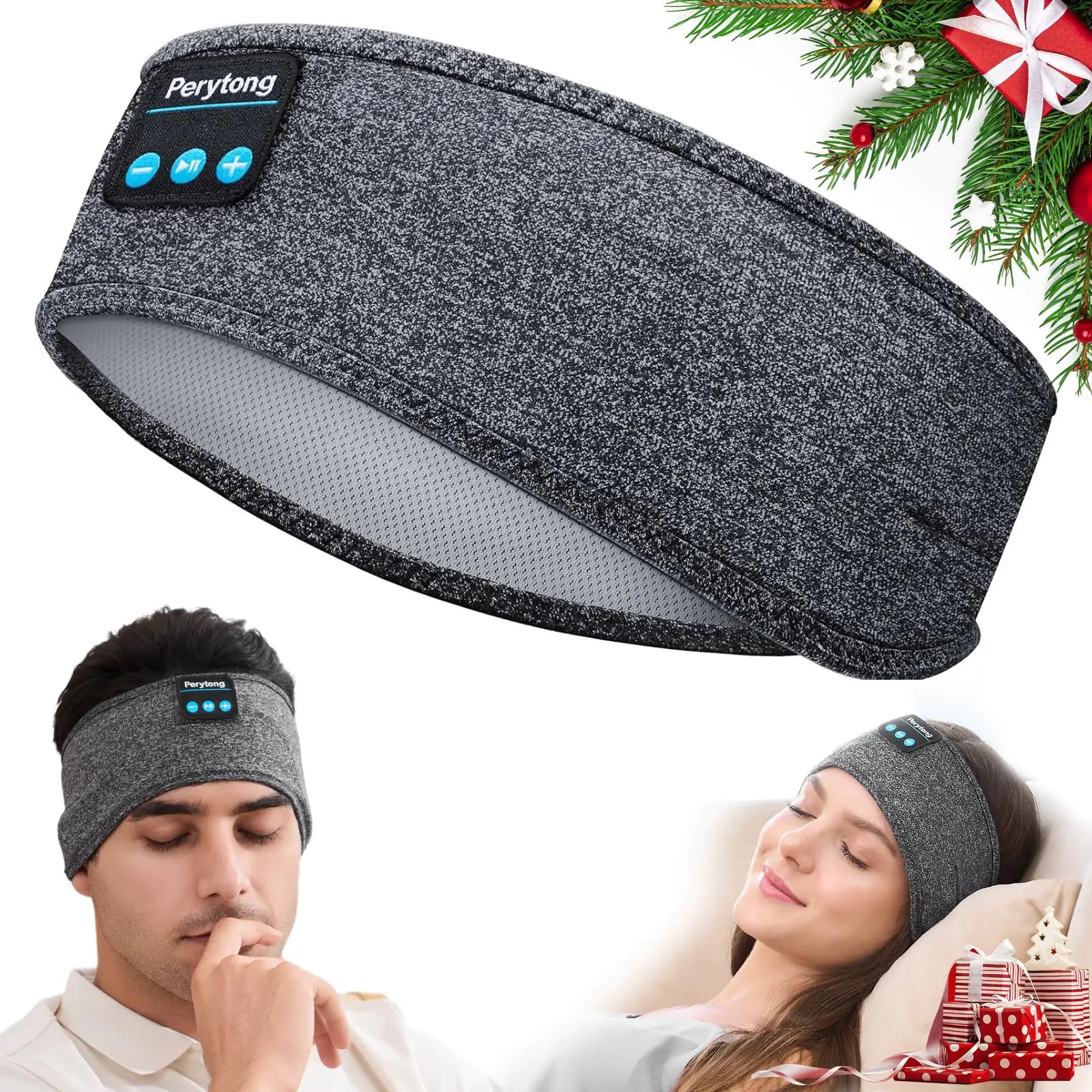 Perytong Sleep Headphones Wireless Headband Stretchable Bluetooth 5.2 Sleep Headband Earphones Comfy Side Sleeping Earbuds with High Definition Stereo Speakers Electronics Gifts for Men Women by Endo33 Markets