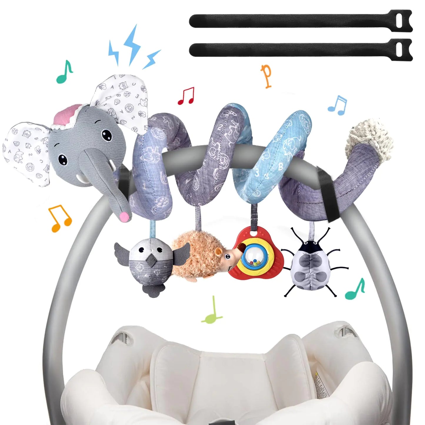 MONSTIME Musical Car Seat Toys Newborn Toys Stroller Toys Baby Toys 0-6 Months Infant Toys Baby Toys for Carseat Stroller Crib with Rattles Teether Baby Toys for 0 3 6 9 12 Boys Girls Enfants by Endo33 Markets