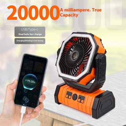 Outdoor Household Power Bank LED Light Camping Fan by Endo33 Markets