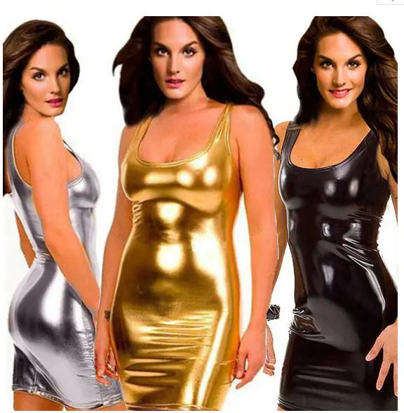 Leather-Look Women's Lingerie for Club Wear