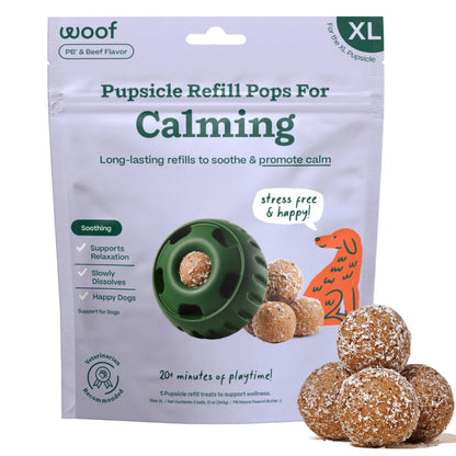 WOOF Pupsicle Refill Pops for Calming - Calming Dog Treats - Long-Lasting Refills for The Pupsicle Toy to Promote Calm - Magnesium for Dogs- XL Pops - 5 Count by Endo33 Markets