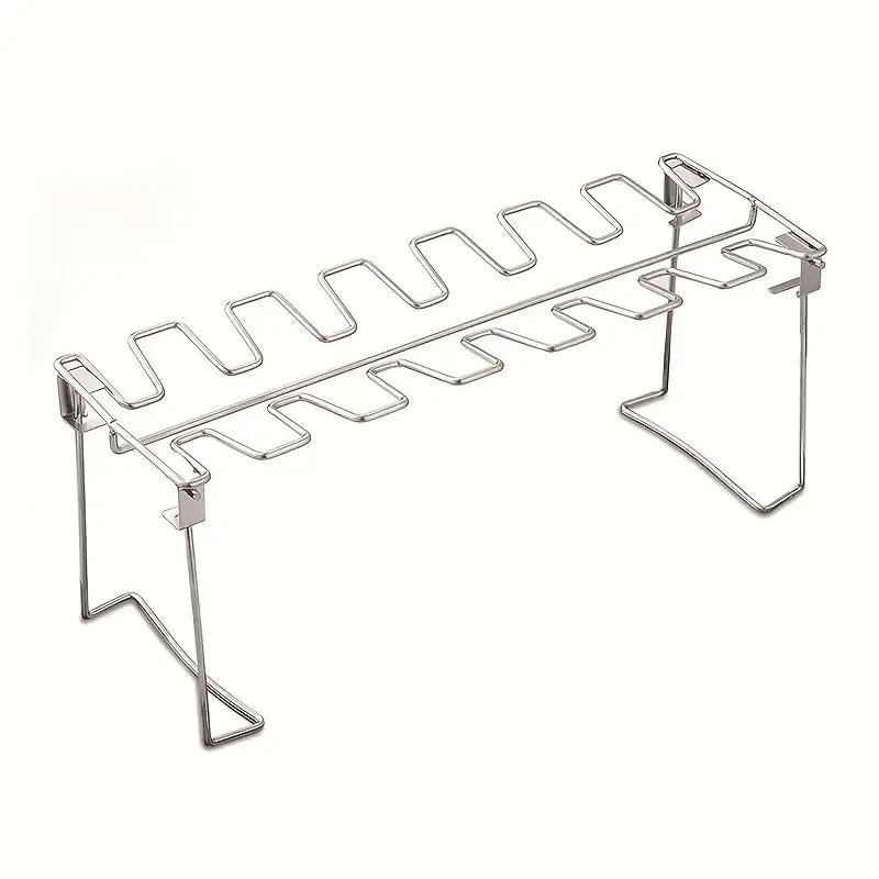 Folding Stainless Steel Chicken Leg Rack for BBQ by Endo33 Markets