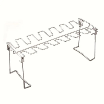 Folding Stainless Steel Chicken Leg Rack for BBQ by Endo33 Markets