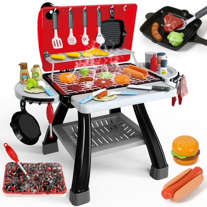 35pcs Kitchen Toy Set Toy BBQ Grill Set Cooking Toy Set Little Chef Play Kids Grill Playset Interactive BBQ Toy Set for Kids Kids Kitchen Playset Toy Christmas Birthday Gift for Boys Girls Kids by Endo33 Markets