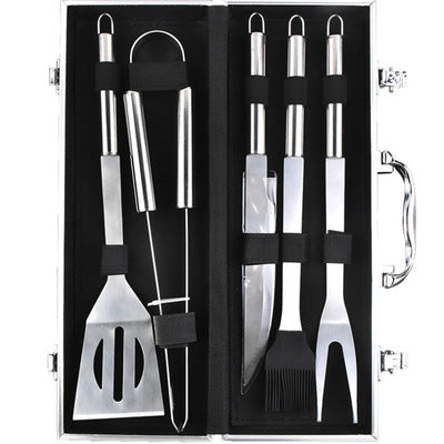 Aluminum Box BBQ Grill Set with Stainless Steel Tools by Endo33 Markets