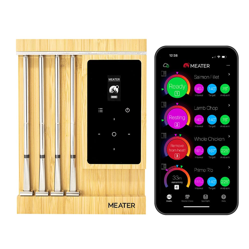 MEATER Pro XL Wireless Smart Meat Thermometer - 4 Multi-Sensor Probes Bluetooth & WiFi 1000°F Heat Resistance Certified Accuracy for BBQ Oven Grill Smoker Air Fryer Deep Fryer Sous Vide by Endo33 Markets