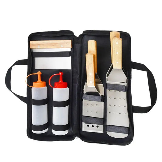 8pcs Stainless Steel BBQ Tools for Outdoor Cooking by Endo33 Markets