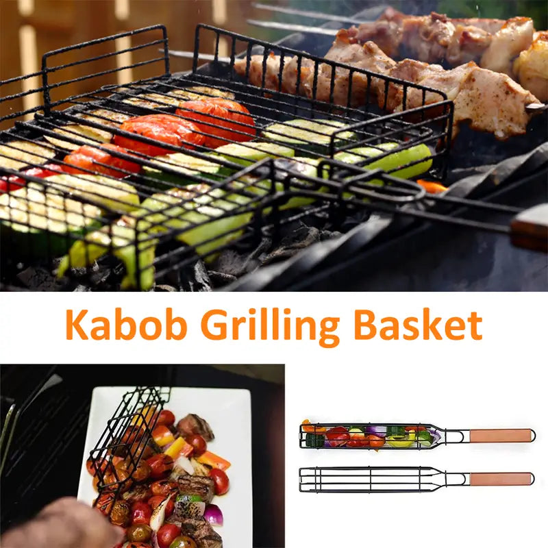 Portable Stainless Steel BBQ Grilling Basket Tool by Endo33 Markets