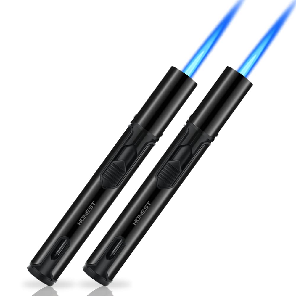 PROMISE Torch Lighters Butane Lighters Refillable Single Jet Flame for Candle Grill BBQ Camping (Black&Black) by Endo33 Markets