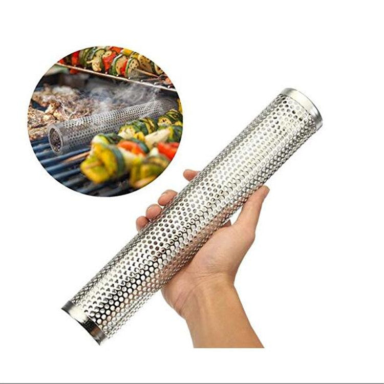 6-Inch Round Stainless Steel BBQ Smoked Net Tube by Endo33 Markets
