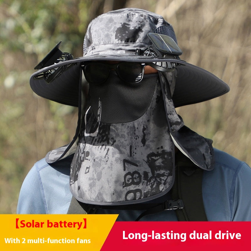 Solar Fan Outdoor Sun Hat by Endo33 Markets