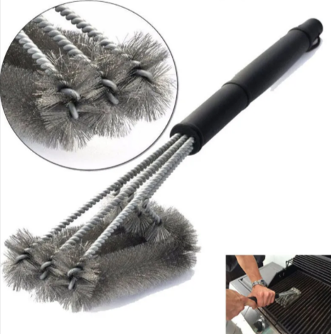 18" Triple-Head BBQ Grill Cleaning Brush by Endo33 Markets