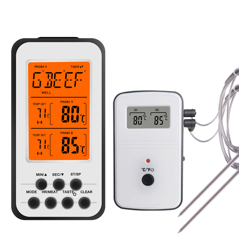 New RF Wireless Dual-Needle BBQ Thermometer by Endo33 Markets