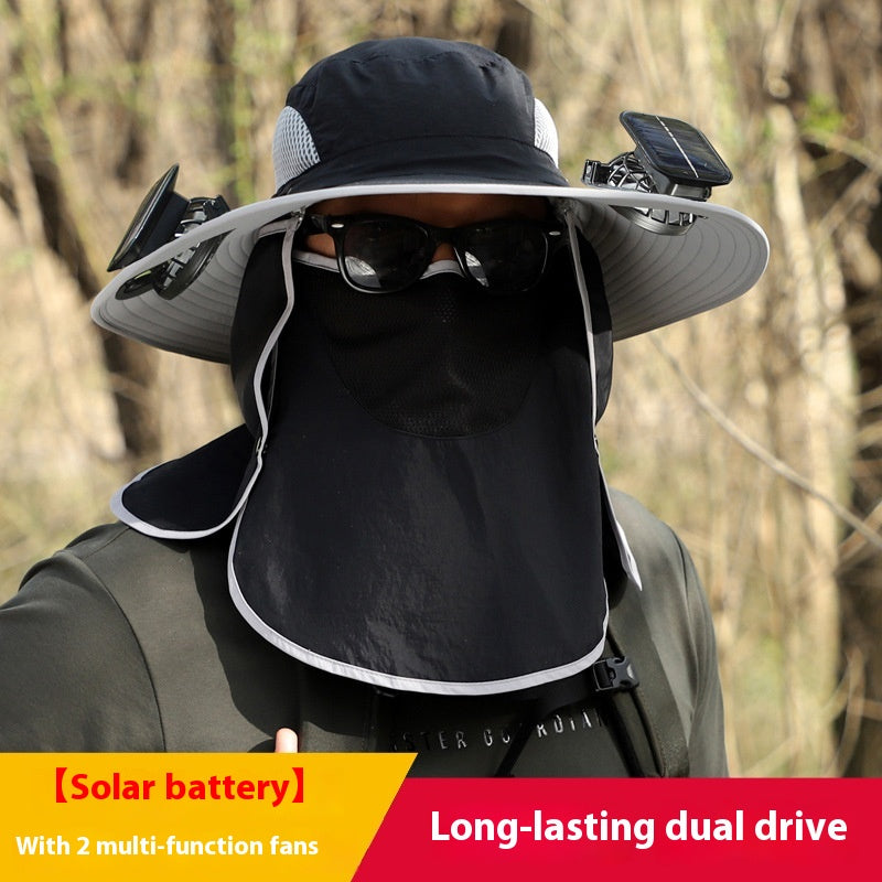Solar Fan Outdoor Sun Hat by Endo33 Markets