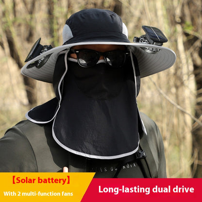 Solar Fan Outdoor Sun Hat by Endo33 Markets