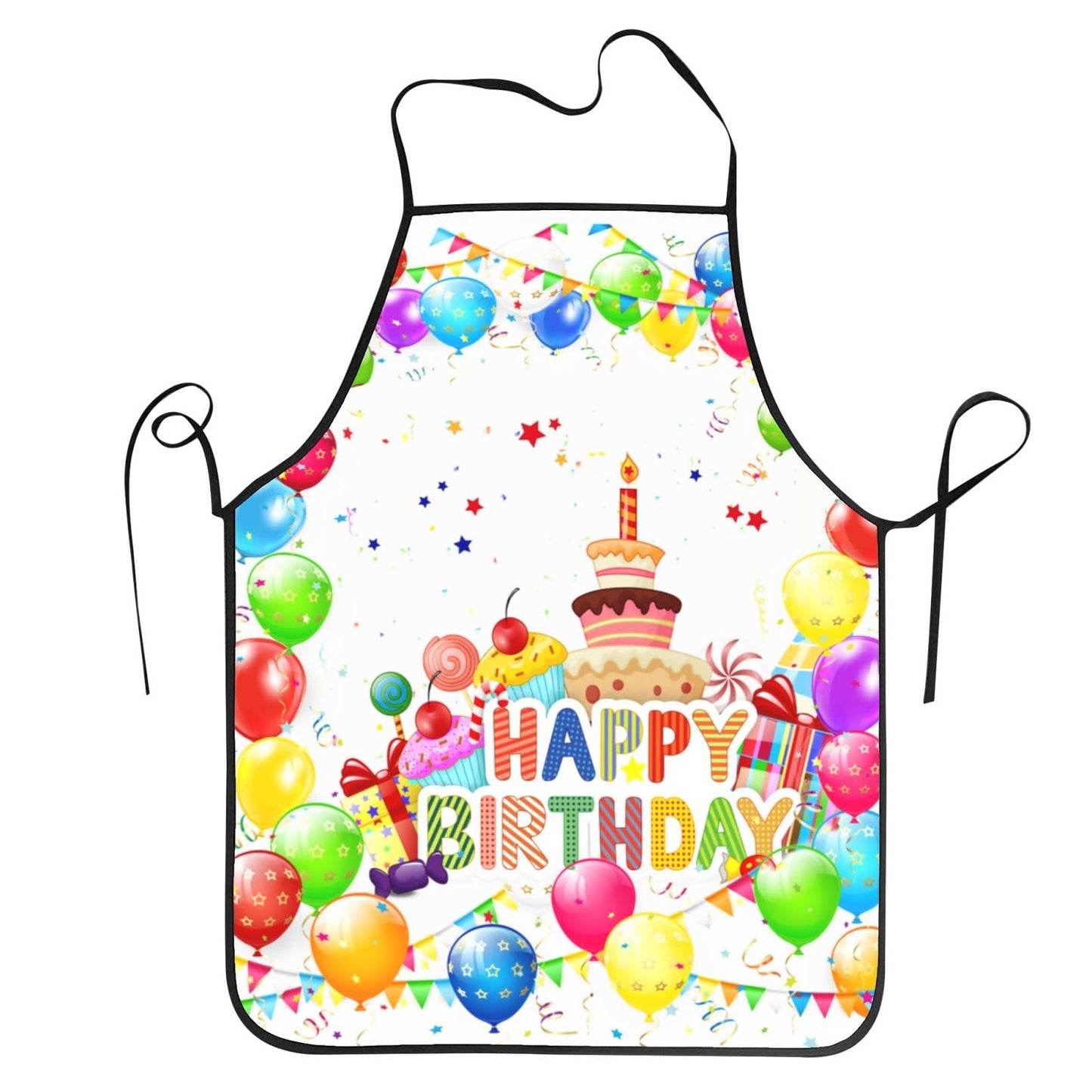 Jiekenmo Happy Birthday Cake Colorful Balloons Stars Funny Apron For Men Women Kitchen Baking Gardening Sewing Bbq Waterproof Cute Gifts by Endo33 Markets