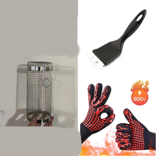 Rolling BBQ Grill Basket by Endo33 Markets